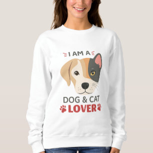Camiseta Freefit EU AMO Um Amante de Cães e Gatos Mulheres
