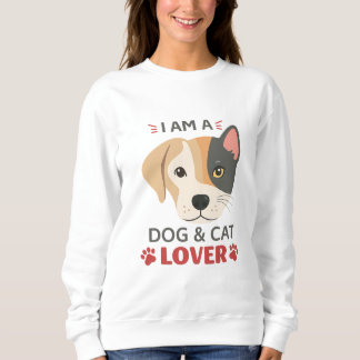 Camiseta Freefit EU AMO Um Amante de Cães e Gatos Mulheres 