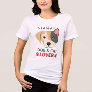 Camiseta Freefit I A Dog & Cat Lover S