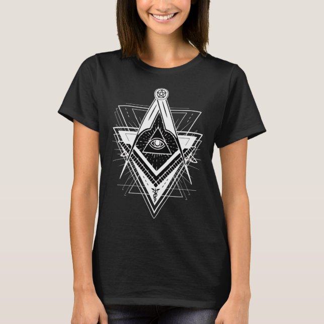 Camiseta Freemason Loge Compass Blackcraft Boho Occu (Frente)