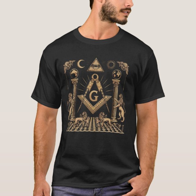Camiseta Freemason Masonic Fraternal Freemasonry Square Com (Frente)