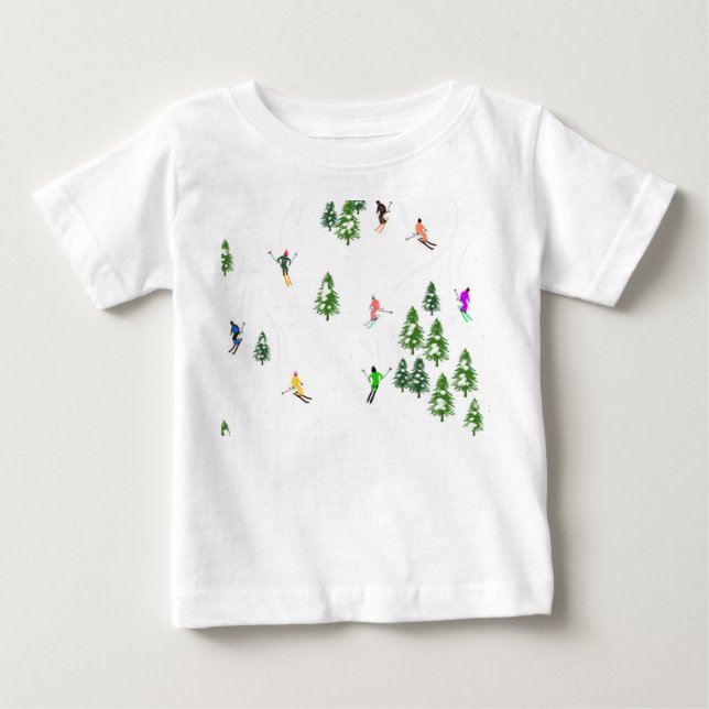 Camiseta Freeride Alpino Skiers Esquiando Arte de Esqui (Frente)