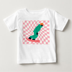 Camiseta Freeride Snowboarder Em Traje Verde Verificado