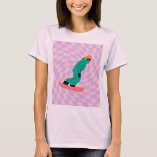 Camiseta Freeride Snowboarder Em Traje Verde Verificado