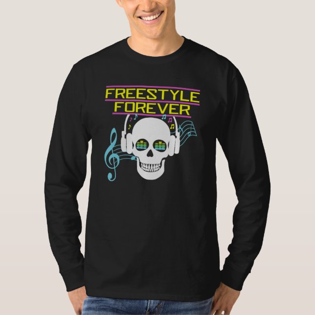 Camiseta Freestyle Forever Crânio com Fone de Ouvido Tocand (Frente)