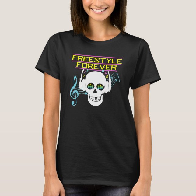 Camiseta Freestyle Forever Crânio com Fone de Ouvido Tocand (Frente)