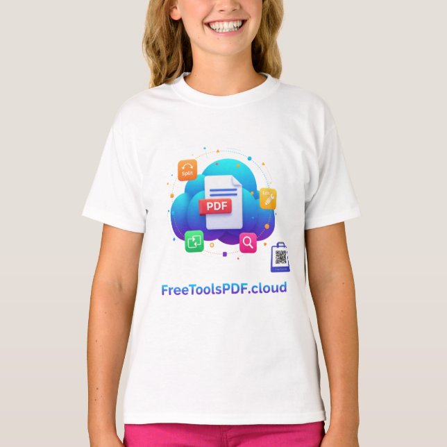 Camiseta FreeToolsPDF – Poder Digital Divertido na Sua Cami (Frente)