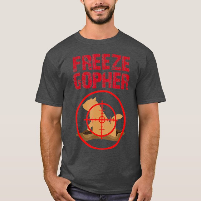 Camiseta Freeze Gopher Caça Funny Gopher Hunter (Frente)