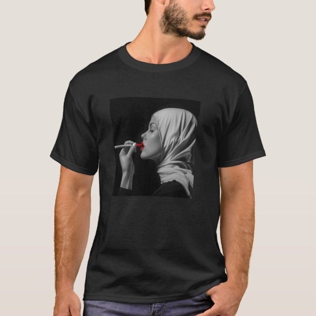 Camiseta freira rebelde com batom, freira rebelde (Frente)