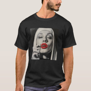 Camiseta freira rebelde com batom, freira rebelde 1