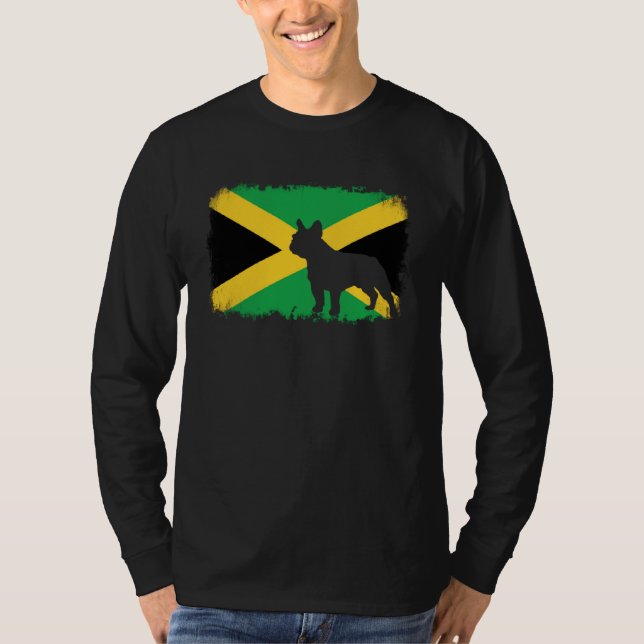 Camiseta French bull dog Jamaica Jamaican flag frenchies bu (Frente)