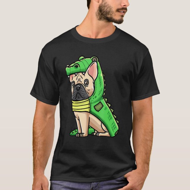 Camiseta French Bulldog Dog In Crocodile Costume (Frente)