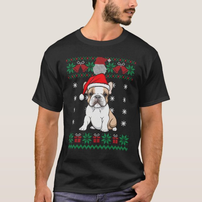 Camiseta French Bulldog Dog Ugly Sweater Christmas Puppy Do (Frente)