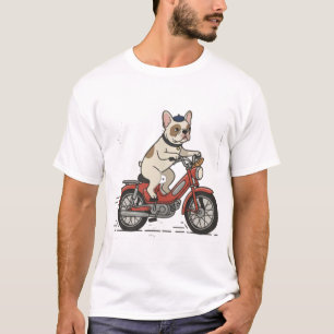 Camiseta French Bulldog em Moto Vermelha Antiga – Fofinho F