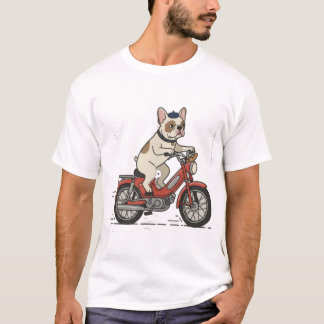 Camiseta French Bulldog em Moto Vermelha Antiga – Fofinho F