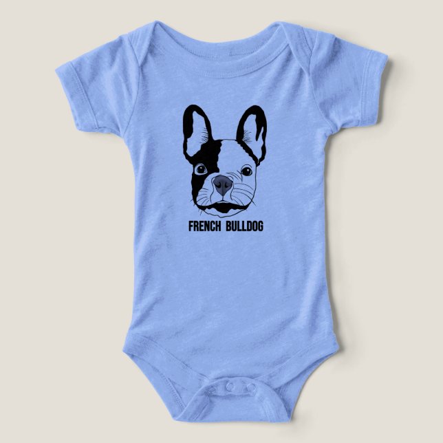 Camiseta French Bulldog face on toddlers baby (Design frontal)