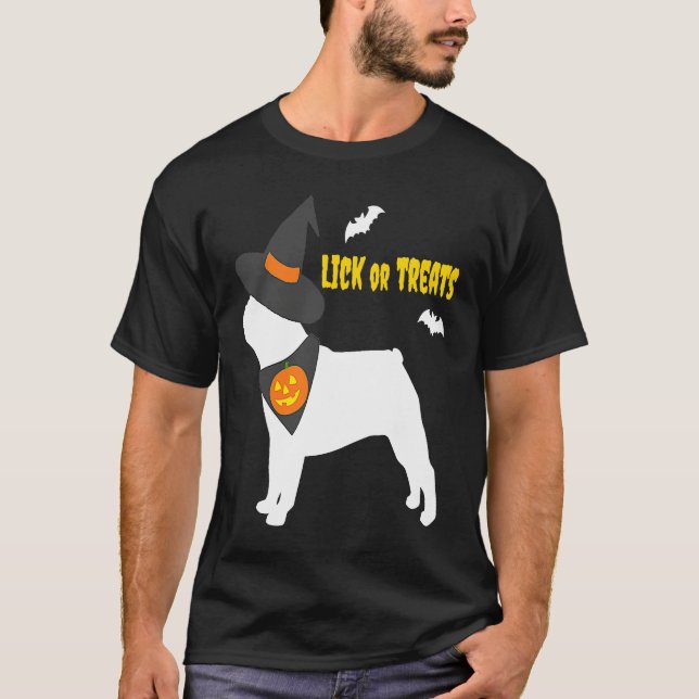 Camiseta French Bulldog Happy Halloween Pumpkin Witch Frenc (Frente)