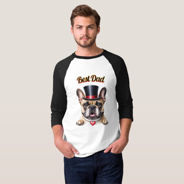 Camiseta French Bulldog  Herz Vatertag Bulldogge (Frente Completa)