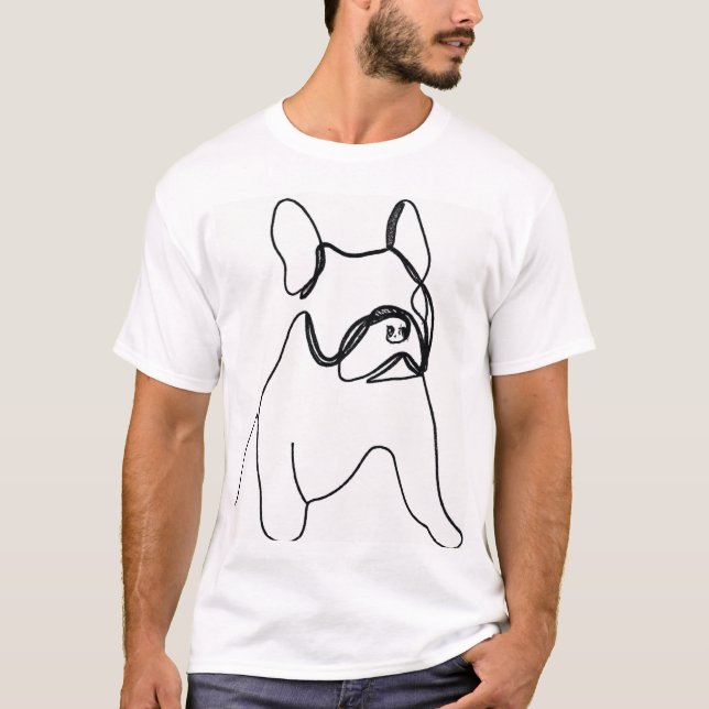 Camiseta french bulldog one-line draw (Frente)