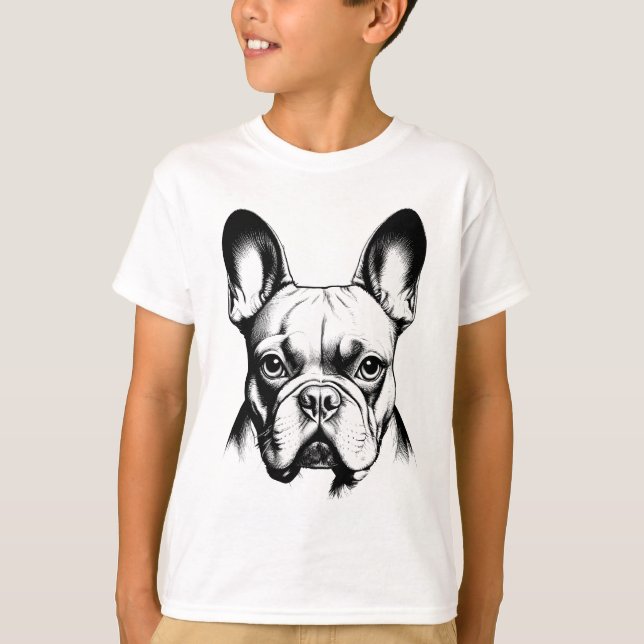 Camiseta French Bulldog Pencil Sketch Frenchie Boys (Frente)