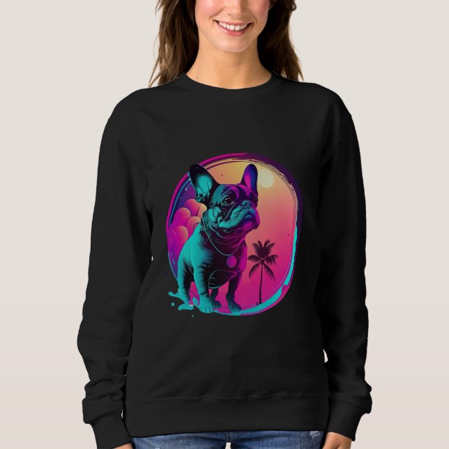 Camiseta French Bulldog s Synthwave Dreamscape (Frente)
