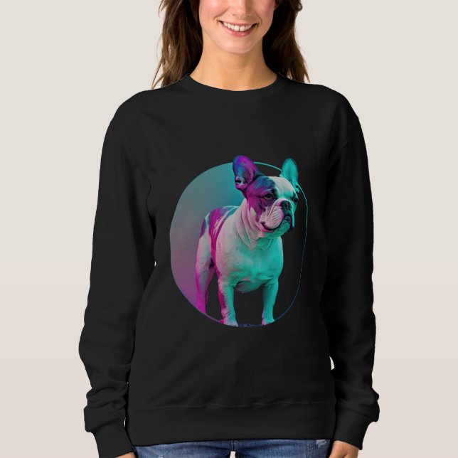 Camiseta French Bulldog Vaporwave Retrowave Aesthetic (Frente)