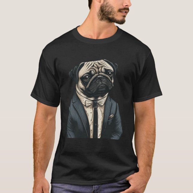 Camiseta French Bulldog Wearing Suit Frenchie Frenchy Boule (Frente)