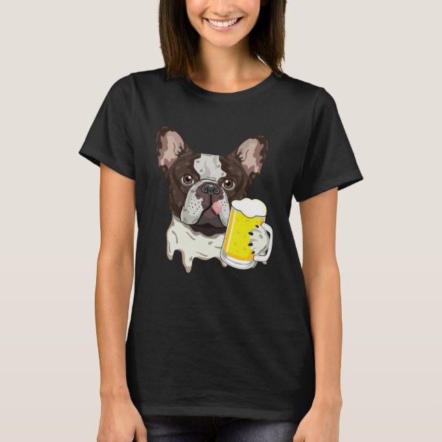 Camiseta French Bulldog with Beer (Frente)