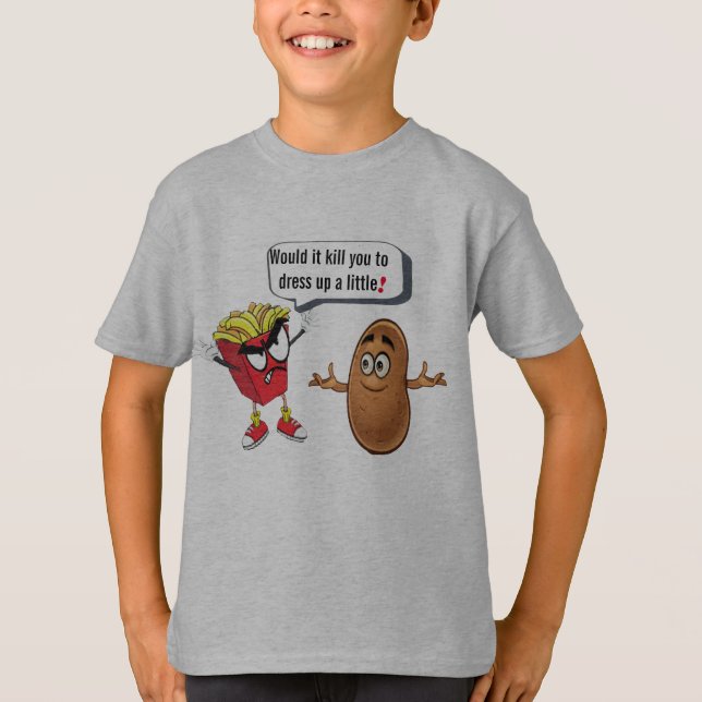 Camiseta French Fries Telling Raw Potato Dress-up Kid Funny (Frente)