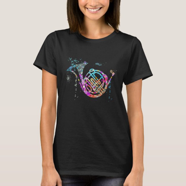 Camiseta French Horn Instrument Silhouette French Horns (Frente)