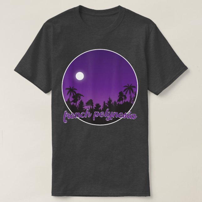 Camiseta french polynesia By night with Palms  (Frente do Design)