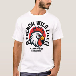 Camiseta French Wild Life – Eleganter Hahn