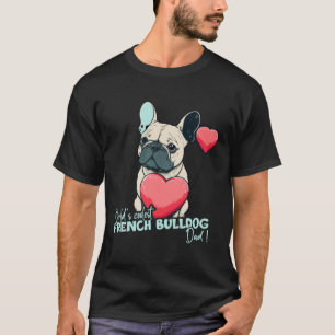 Camiseta Frenchbuldog com mundos do coração é o Pai mais bo