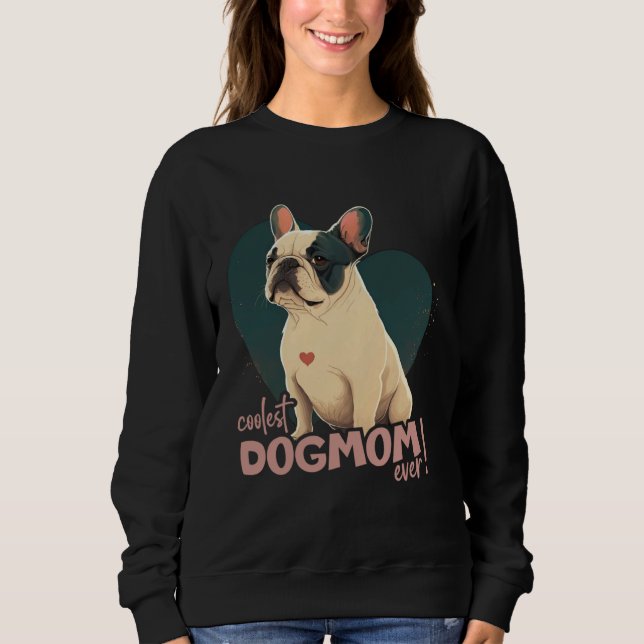 Camiseta Frenchbulldog With Heartdecoration coolest Dogmom (Frente)