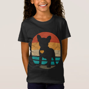 Camiseta frenchie de desenho cardíaco de buldogue francê