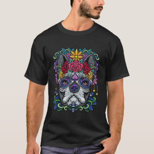 Camiseta Frenchie Dia De Los Muertos Dia dos Cachorros Mort
