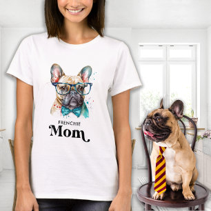 Camiseta Frenchie Dog MOM Personalizado Retro Buldogue Fran