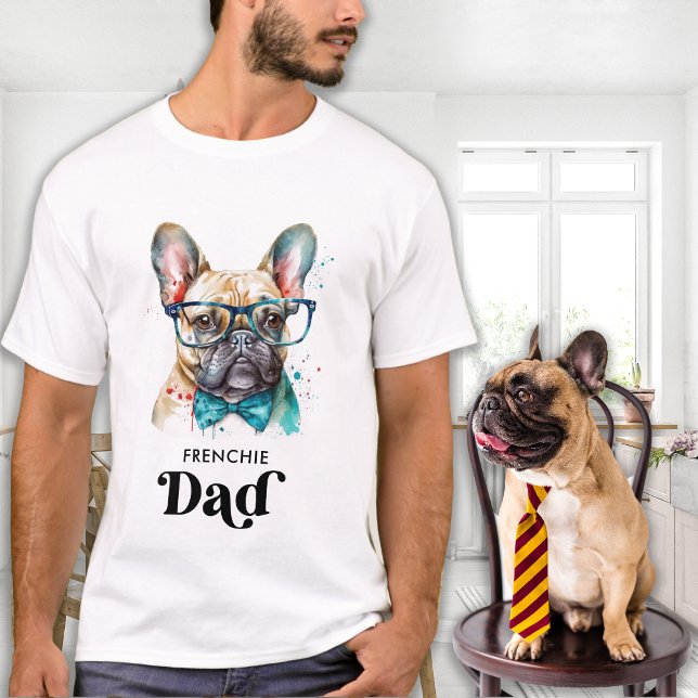 Camiseta Frenchie Dog PAI Personalizado Retro Buldogue Fran (Criador carregado)
