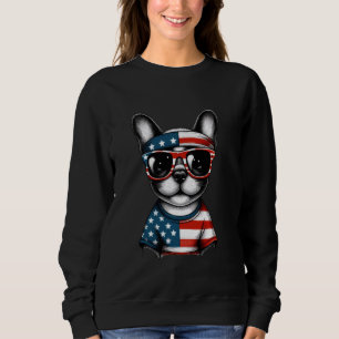 Camiseta Frenchie Dog USA Patriotic Tee Quarto de Julho Kid