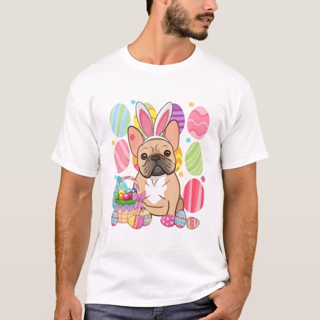 Camiseta Frenchie Easter Bunny Ear (Frente)