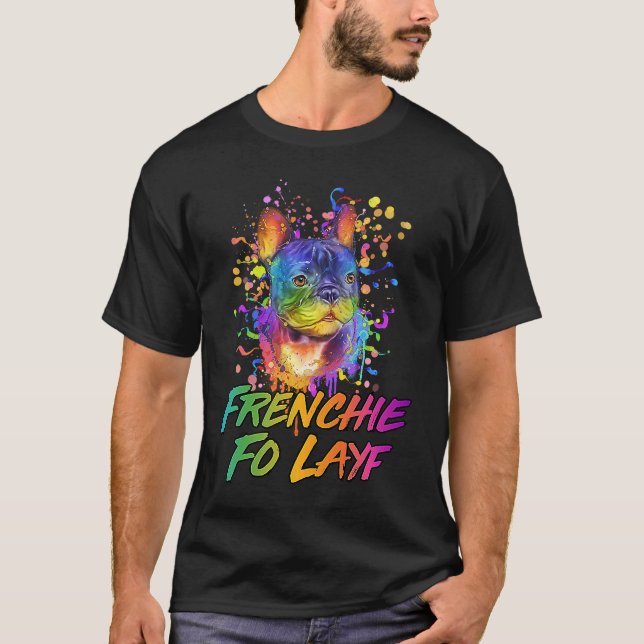 Camiseta Frenchie Fo Layf Rescue Dog French Bulldog Adopt (Frente)