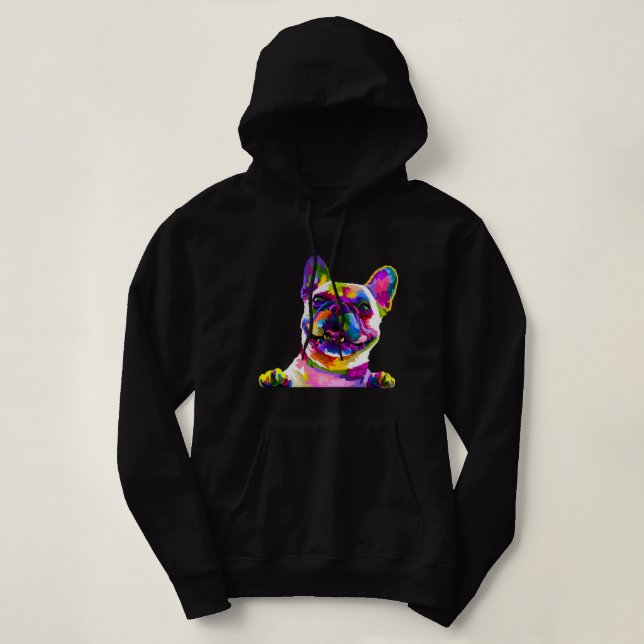 Camiseta Frenchie French Bulldog Pop Art Portrait Bouledogu (Frente do Design)