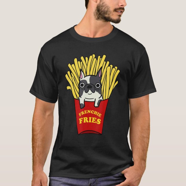 Camiseta Frenchie Fries Cute Buldogue Francês (Frente)