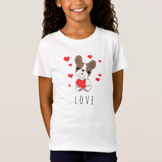 Camiseta Frenchie Love Cute French Buldoppy (Frente)
