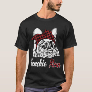 Camiseta Frenchie Mãe Bulldog Francês com Cabeça de Xadrez