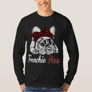 Camiseta Frenchie Mãe Bulldog Francês com Cabeça de Xadrez