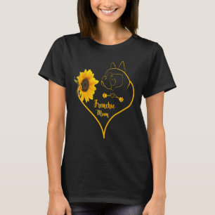 Camiseta Frenchie Mãe Com Amantes De Flores De Girassol