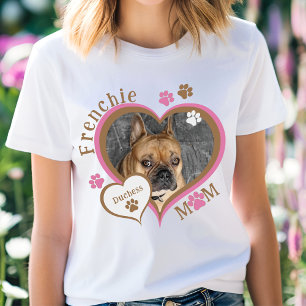 Camiseta Frenchie Mãe Foto de Bulldog Francês Personalizada