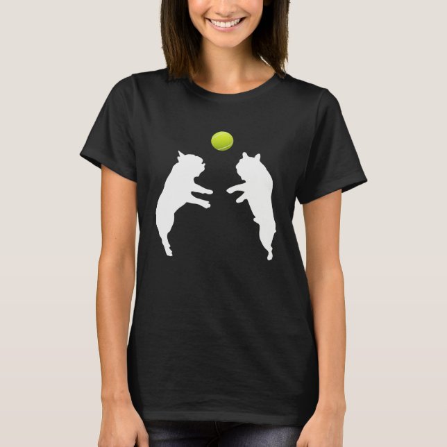 Camiseta Frenchie Tennis French Bulldog Puppy Playing Ball (Frente)