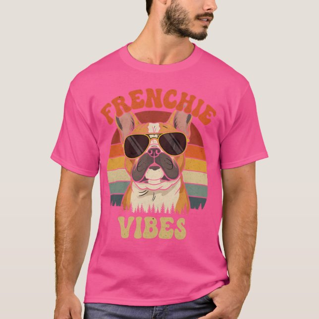 Camiseta Frenchie Vibes Retro French Bulldog friends (Frente)